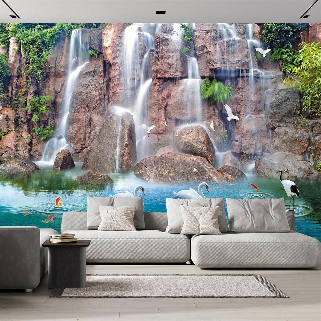 Wasserfall Wandbild Naturlandschaft Tapete für Schlafzimmer Heimdekor