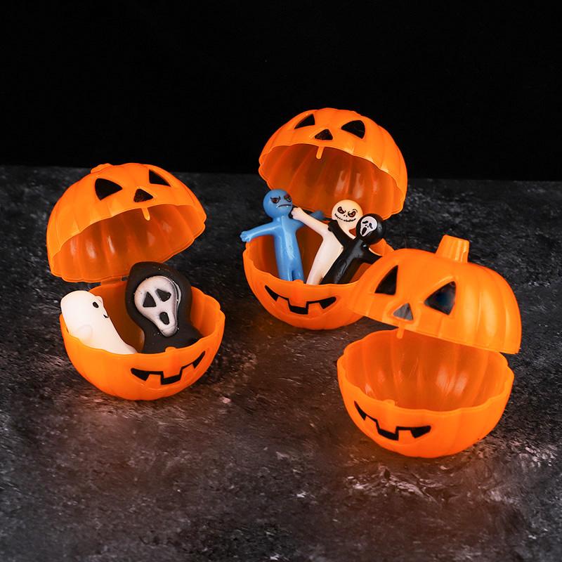 20/40Pcs Mini Halloween Pumpkin Box Plastic Candy Container Kids Trick or Treat Gift Favors Halloween Party Decoration Supplies