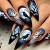 Langes Drücken auf den Nagel Vollabdeckung Künstlicher Nagel Cosplay Acrylnagel Halloween Aufkleber für Nägel für Damen Nagelkunst 24 Stück