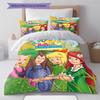 Bibi and Tina Pattern Bedding,Quilt Set Quilt Cover Pillowcase Home Birthday Gift (1 * Duvet Cover + 2 * Pillowcase, Without Core)