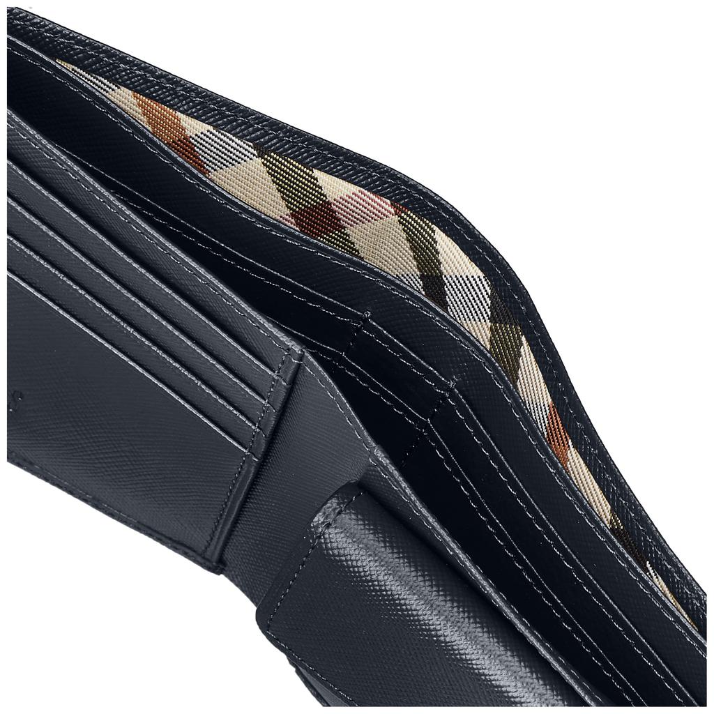 Daks Men's Checker Emboss Bifold Wallet, Navy