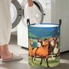 Spirit Riding Free Folding Laundry Baskets Dirty Clothes Sundries Storage Basket Home Organizer Box