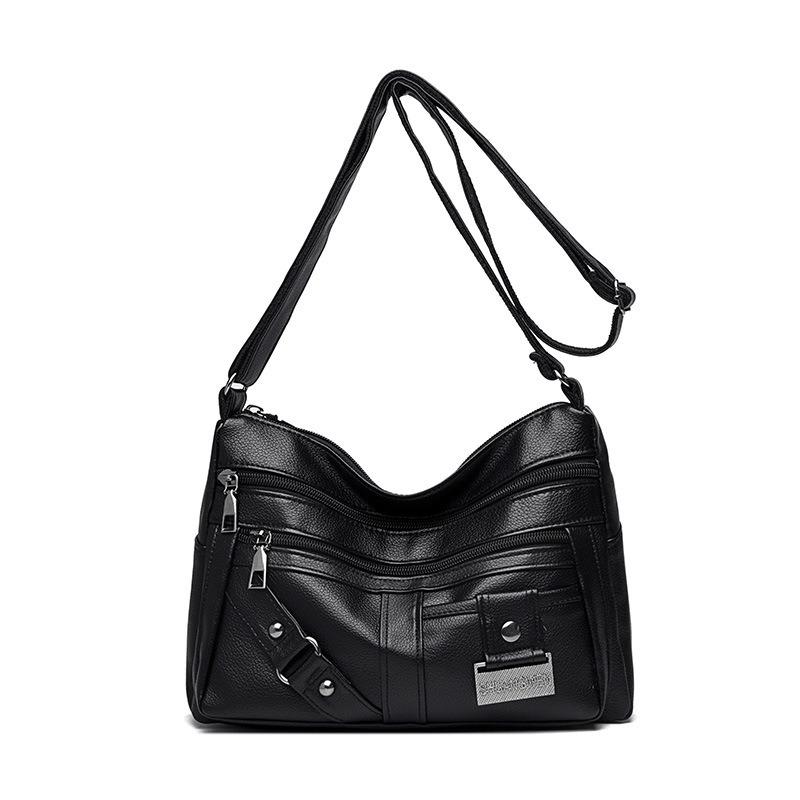 Soft Leather Large Capacity Multi Compartment Shoulder Bag