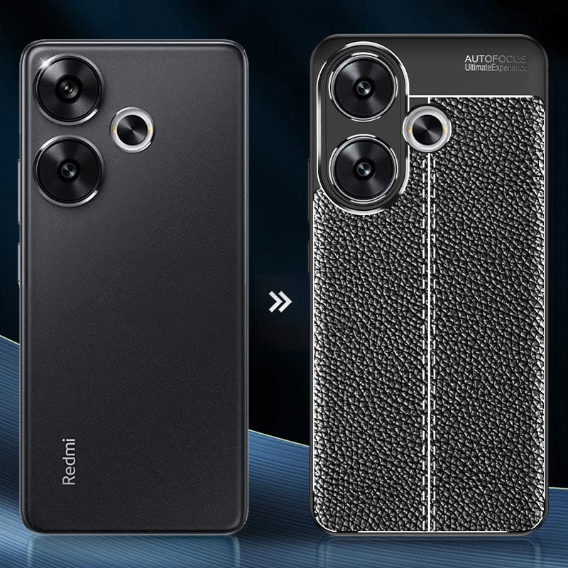 Für Xiaomi Redmi Turbo 3 5G/Poco F6 5G Handyhüllen Rutschfester Griff Litschi-Textur TPU-Schale