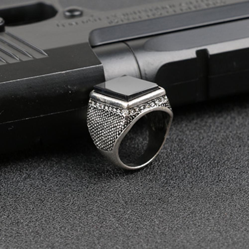 Lyx Mellanöstern Stor fyrkantig strass Män Finger Ring Smycken Dekor Present