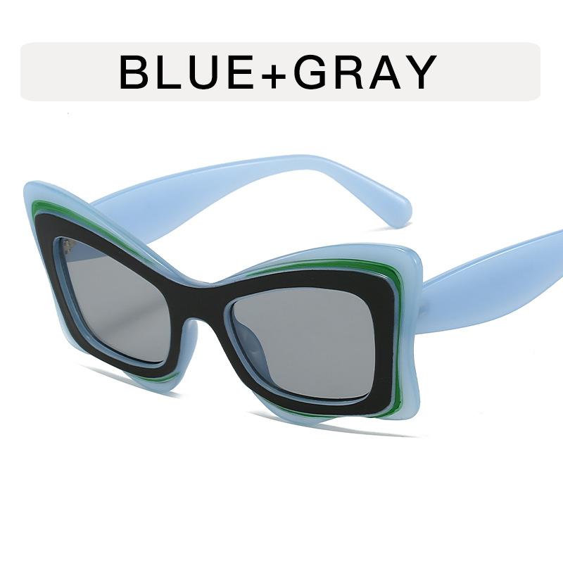 European American Style Sun Glasses for Women Cat Eye Patchwork Color Men Sunglasses Stage Performance Female Sun Glass