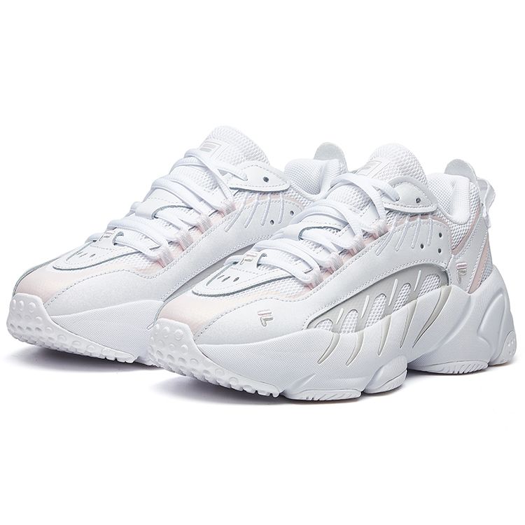 FILA ADE Retro Fabric Low-Top Marathon Running Shoes Women sneaker White Pink Gray F12W021103FSP