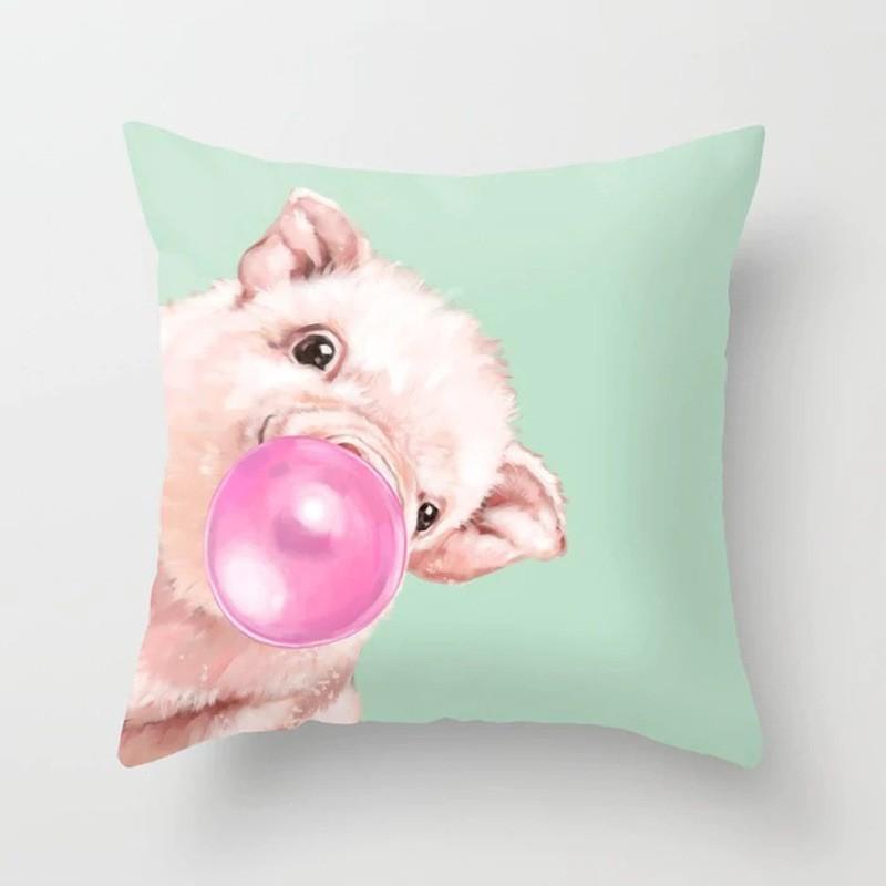 Cartoon Gift Pillow Sofa Bay Window Linen Cushion Cover