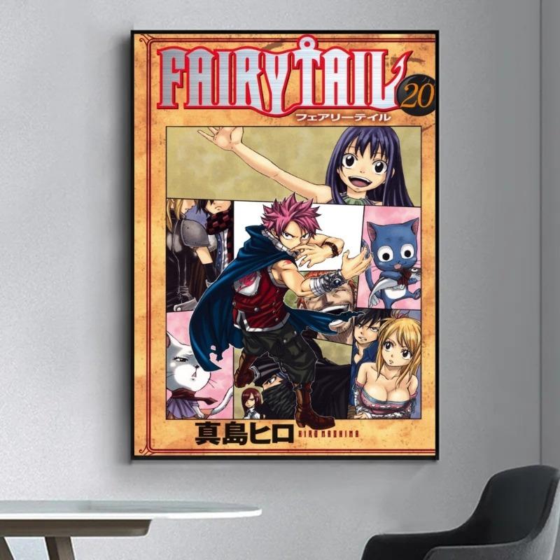 FAIRY TAIL Poster Ausgefallenes Poster Wandaufkleber Leinwandgemälde für Wohnzimmer Bar Vintage Dekorative Malerei