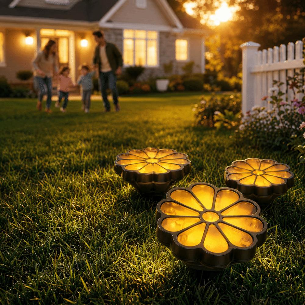 Waterproof Solar Flower Lights Petal Shape Solar Lawn Lights Ornament Buried Solar Lights Yard