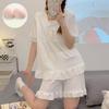 Cute Cartoon Animal Women Sleepwear with Chest Pads Short Sleeve Top Shorts Pajamas