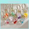 Cute Bead Bear Key Holder With Acrylic And Pearl Chain For Kids Birthday And School Gift