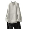 Women's Fashion Solid Color Half High Neck Long Sleeved Casual Pullover Knitted Base Sweater Top
