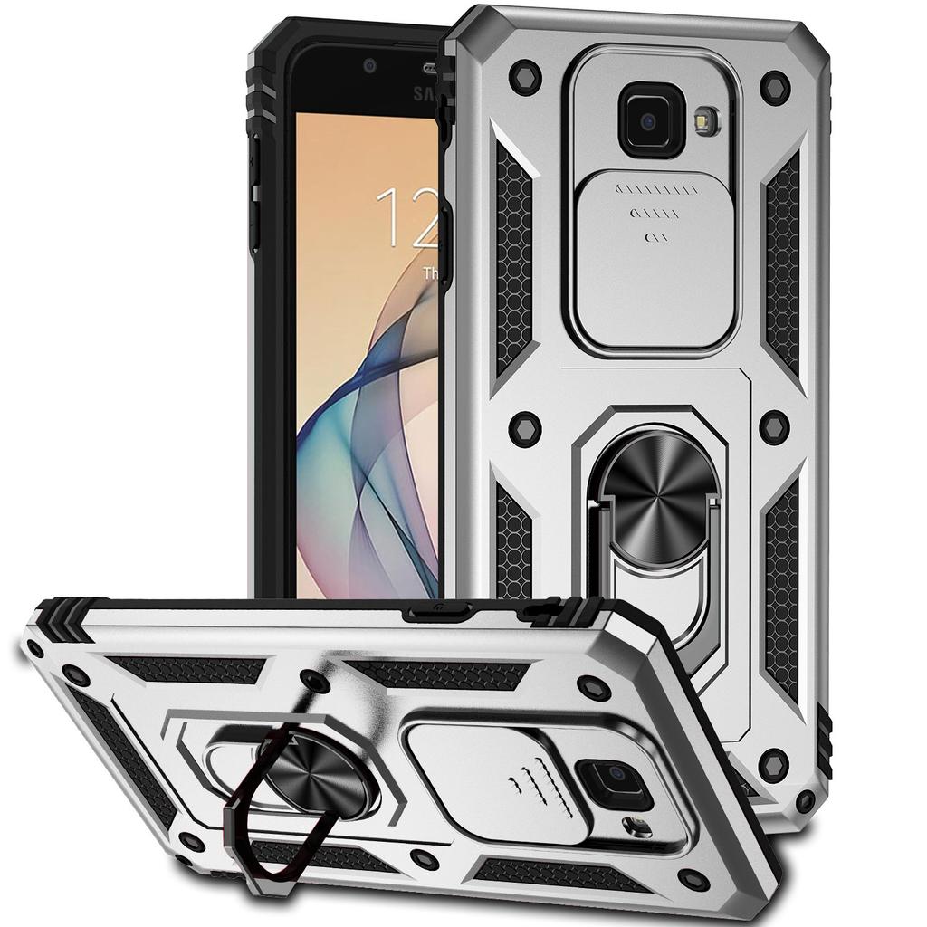 Military Grade Armor Shockproof Case For Samsung Galaxy J7 Prime Ring Holder Slide Window Camera Lens Protection Back Cover
