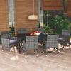 7pcs Wicker Garden Dining Set Cushions