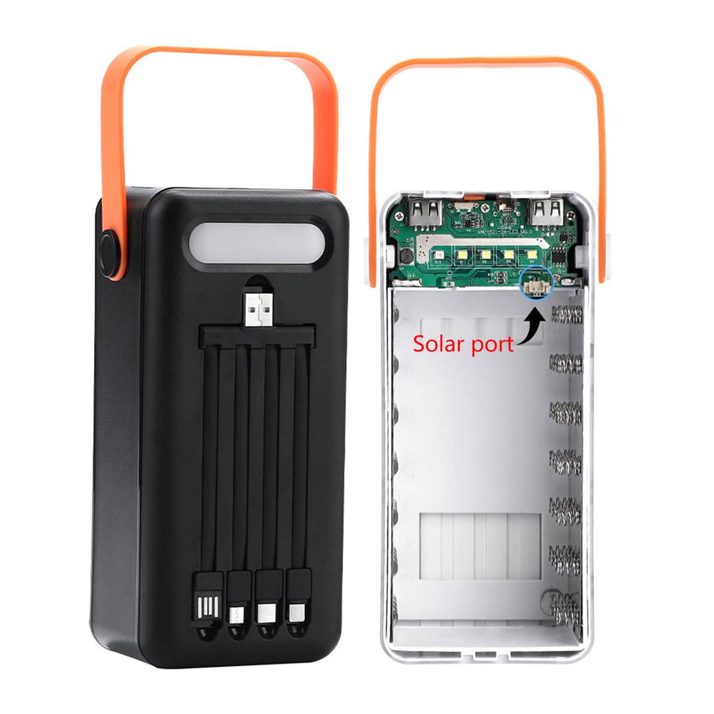 28 Slot Capacity 18650 Power Bank Skin 10W/22.5W Battery Power Housing Case with Night Lamp Function No Batteries