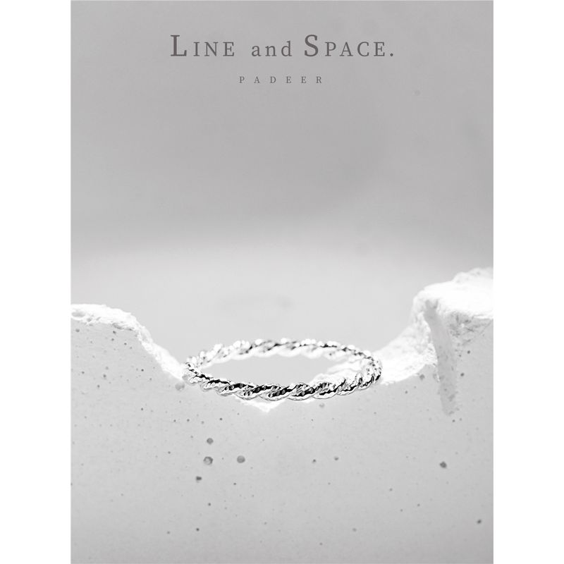 

925 Sterling Silver Handmade Woven Twisted Ring Fashion Fancy Ring Cold Style Little Finger Ring Female Little Finger Single Us Number 5#