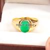 Emerald Oval Cut With 925 Sterling Silver Gold Plated Ring For Men's #B28 JL375671278213