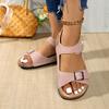 Fashion 2025 New Women Sandals Plus Size Comfortable Flat Sandals Summer Brand Open Toe Sandals Fashion Belt Buckle Casual Shoes Women