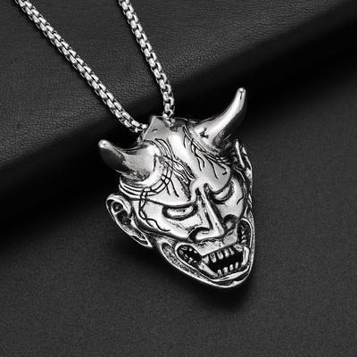 Punk Amulet Mask Demon Personality Modeling Necklace Goth Men's Pendant Holiday Party Gift Jewelry