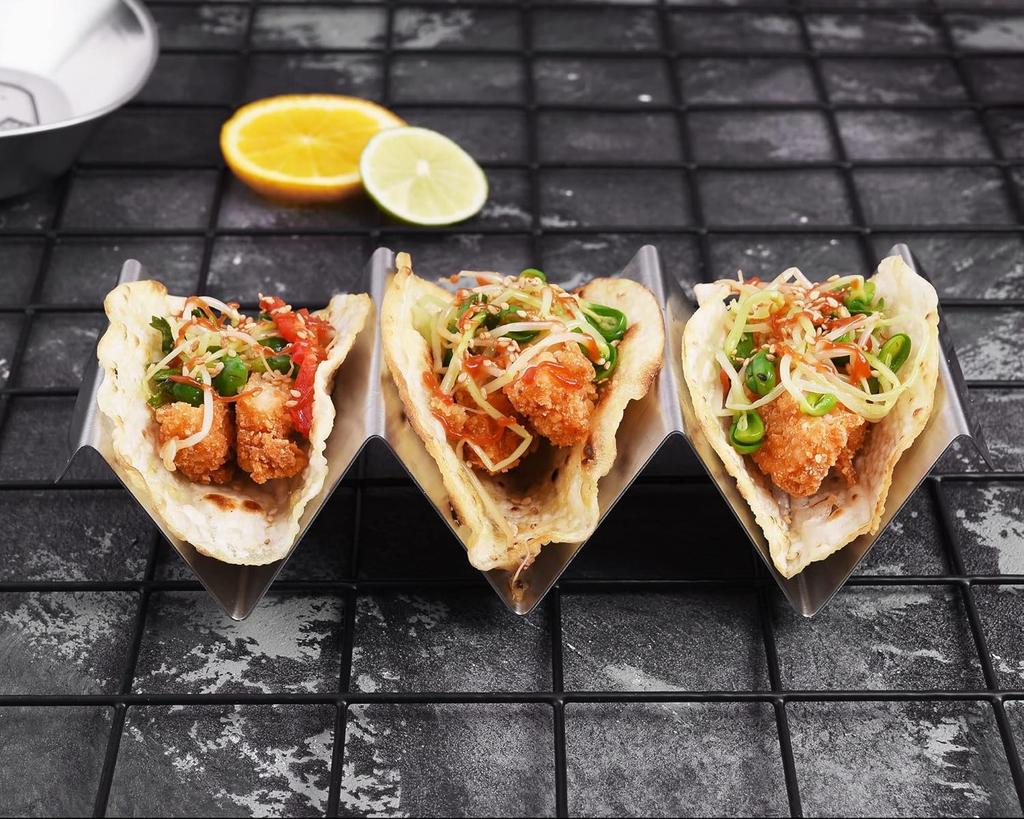 Taco Holder Stainless Steel Taco Stand Rack Tray Oven Mexican Food Rack Kitchen Tool Tortilla Taco Tray Taco Plate