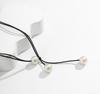 Mode, eenvoud, imitatieparel, sleutelbeenketting, dubbele laag, waxdraad, veelzijdige ketting voor dames