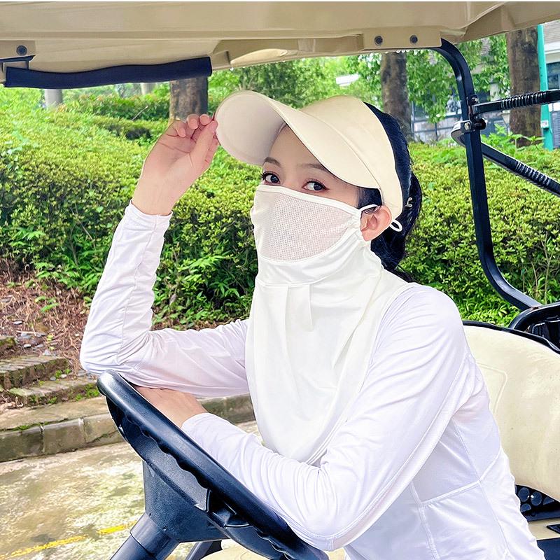 

PLAYEAGLE Cross-Border Golf Sunscreen Breathable Face Mask - Ice Silk, Summer UV Protection, Ear-Hanging Neck Cover