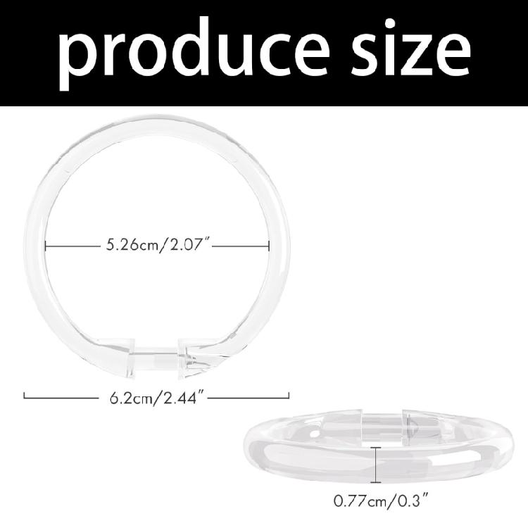 24 Piece Acrylic Shower Hook Set Smooth Sliding Snap Rings Durable Bathroom Hardware For Curtains