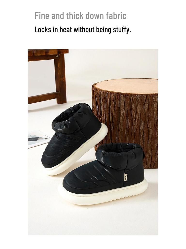 Damen Wasserdichte Daunenslipper - Warm, Weich, Dicke Sohle, Plus Samt für Herbst/Winter Heimgebrauch