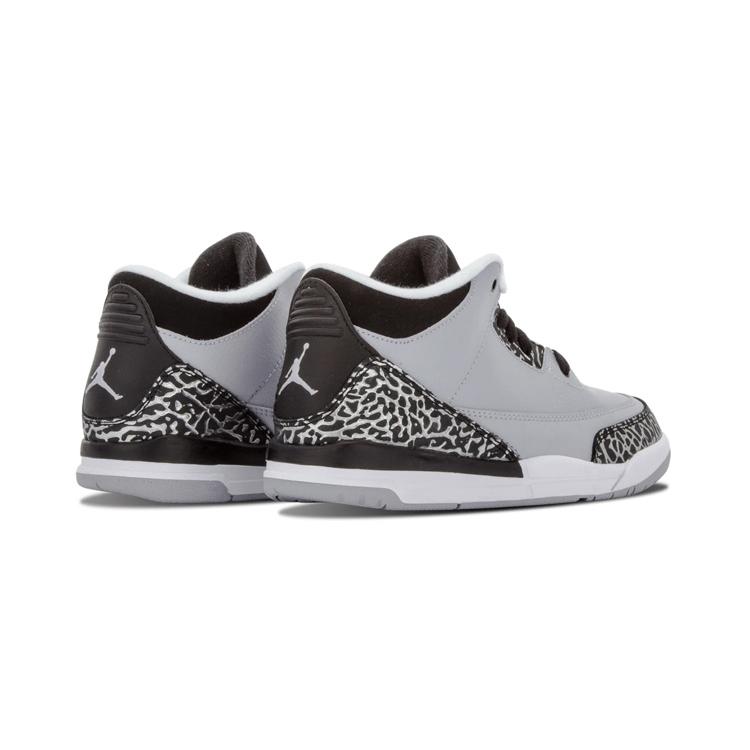 Jordan Air Jordan 3 Retro 'Wolf Grey' Mid Top Children's Basketball Shoes Gray Black Children Aged 3 7 Years Old 429487-004