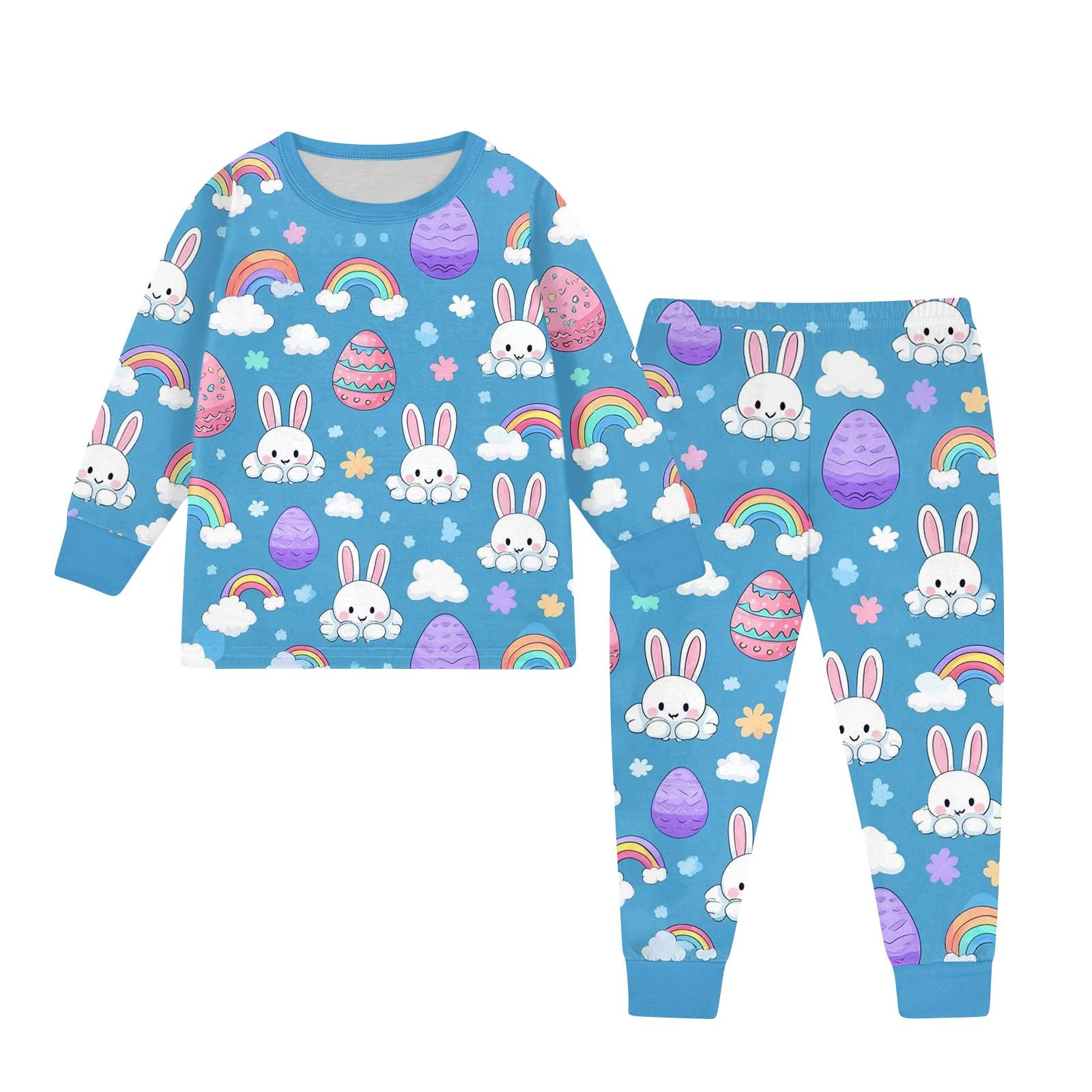 Children s Set - Printed Cartoon Two-Piece Outfit Set For Boys And Girls 110 синий