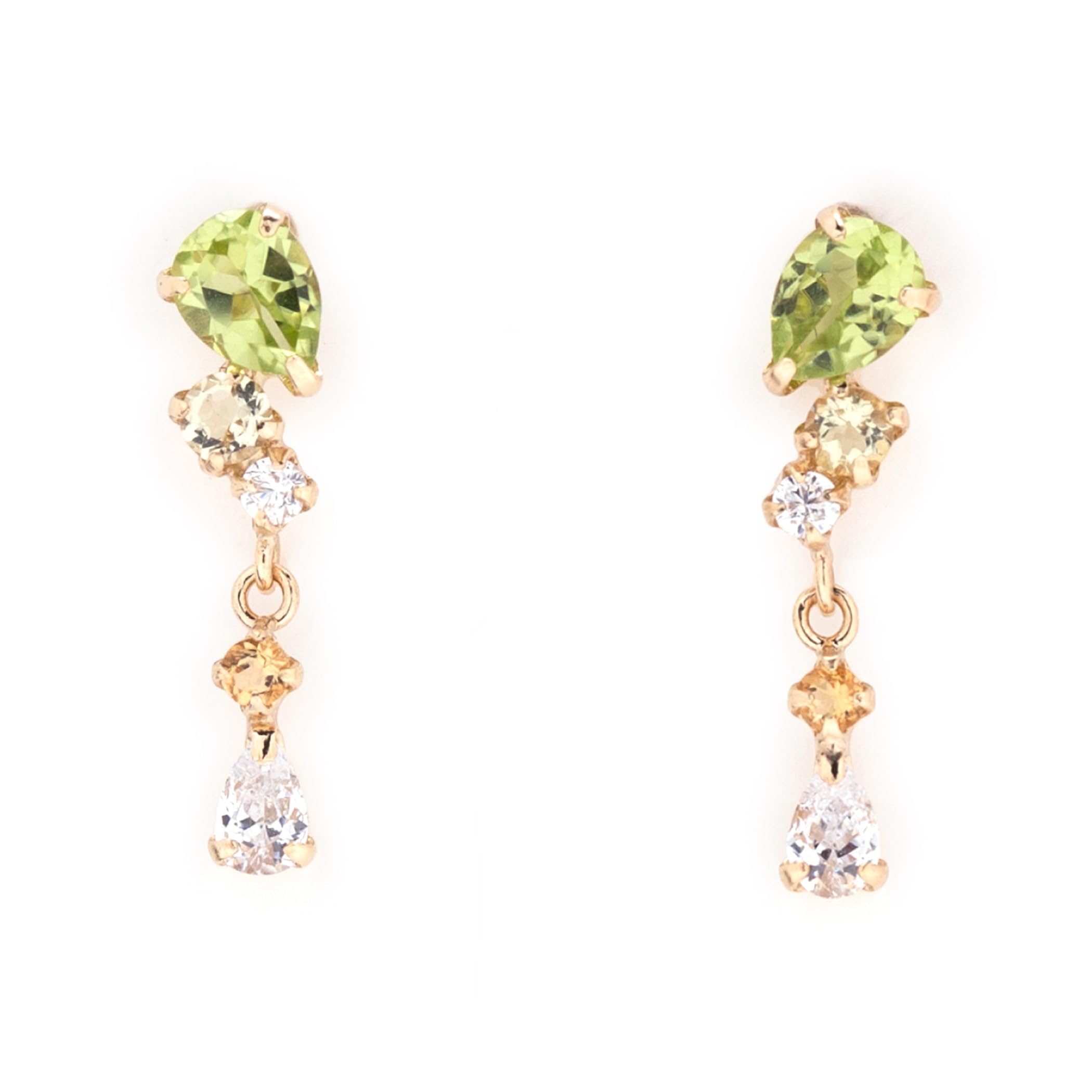 

ESTELLE [Official] Women s K10 Yellow Gold Multicolor Drop Motif Earrings 0222-9371-0019-0000