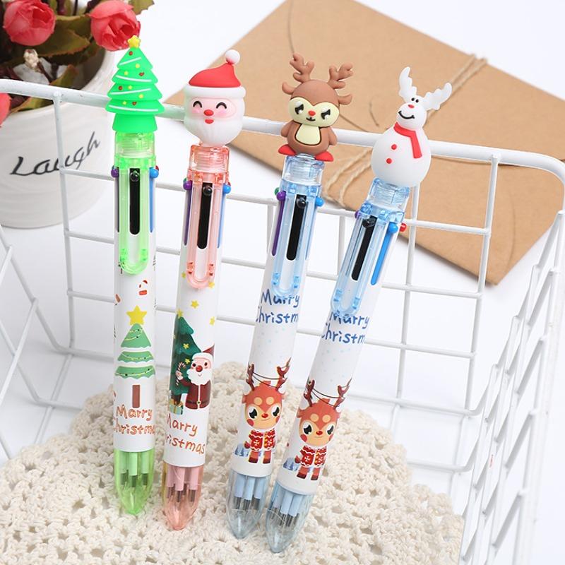 1pc Tree Reindeer Christmas Decor Kawaii Santa Claus Gift School Office Neutral Pens Ballpoint Pen Stationery Gel Pen Comfortable Grip Stationery Scho