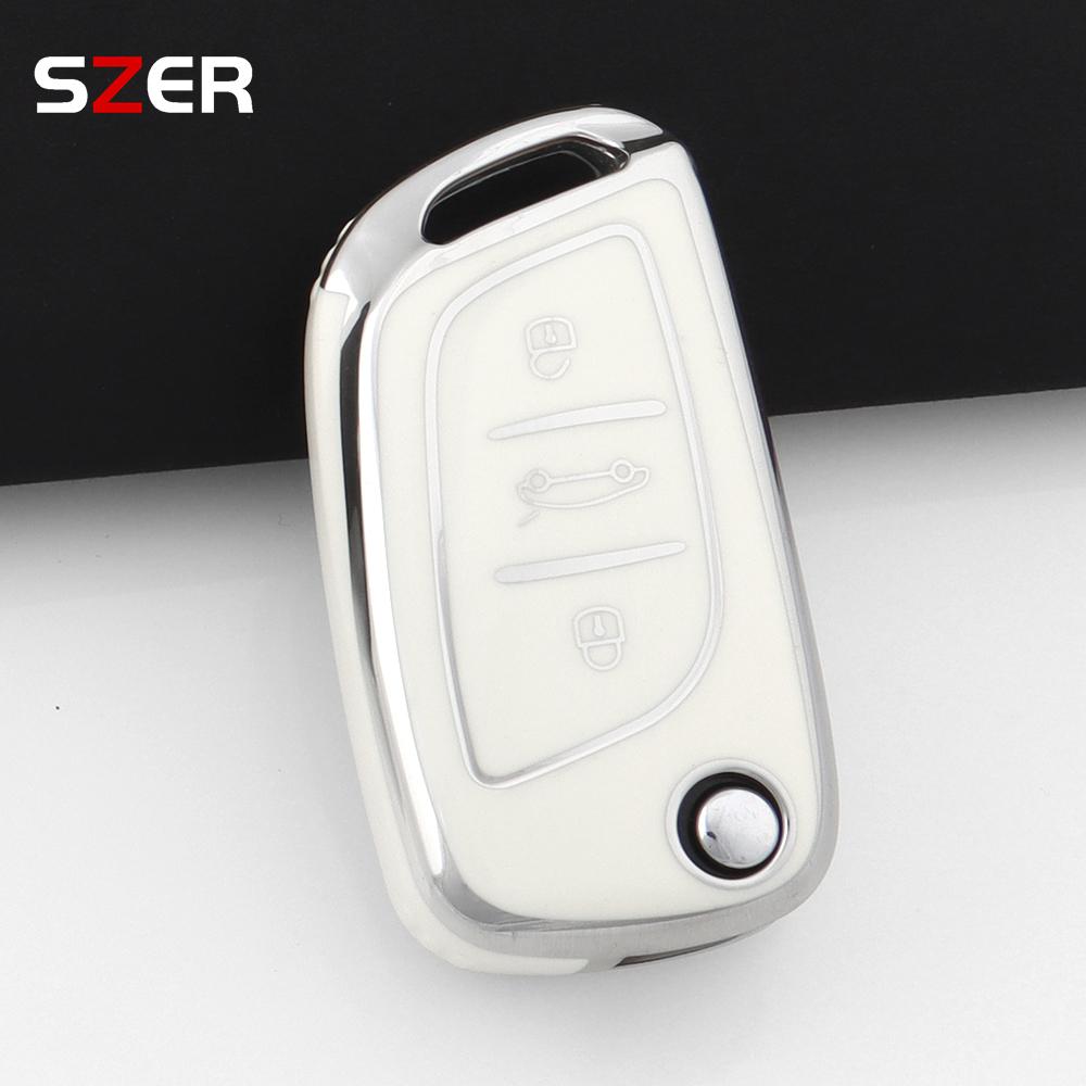 Tpu Car Folding Key Case Cover Fob Keychain For Citroen C1 C2 C3 C4 C5 Xsara Pica For Peugeot 306 407 807 For Ds Ds3 Ds4 Ds5 Ds6
