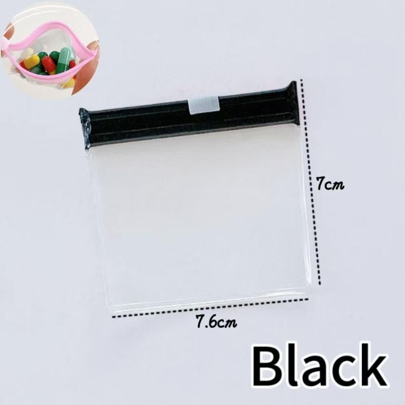 Mini Colorful Pill Dispenser Bag Reusable Medicine Zip Bags Self-Sealing Jewelry Storage Pouch Portable Travel Waterproof Bags
