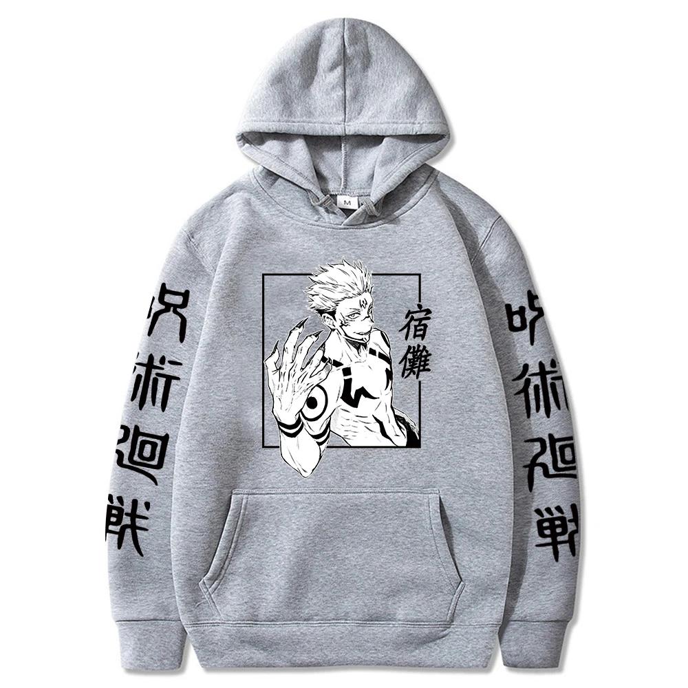 Anime Jujutsu Kaisen T Shirt Ryōmen Sukuna Cosplay Tops Japanese Harajuk Printed Streetwear Fleece Pullover Sport Jogging Hoodie