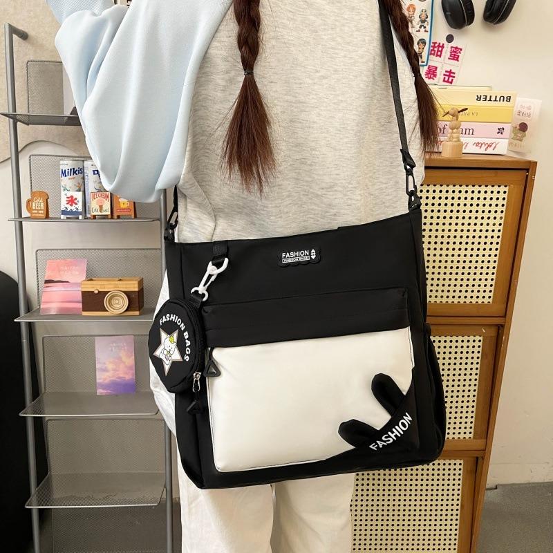 Middle school student tutoring bag, new large-capacity high-value style simple student stationery shoulder bag