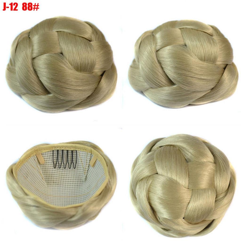 Braided Chignon Hair Bun Dancer Hair Cover Donut Hair Pieces Scrunchies Hair Bun Wig Clips Updo Wedding Party for Women