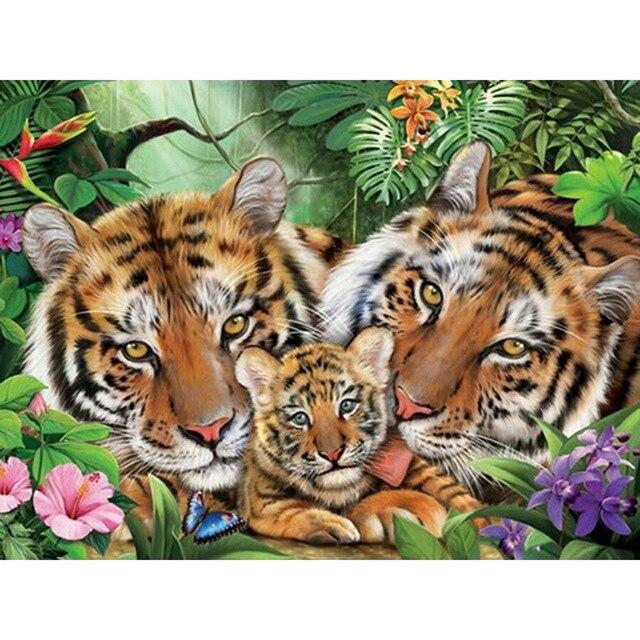 Scenery Diamond Embroidery 5D DIY Diamond Painting Tiger Full Square/Round Drill Mosaic Painting Cross Stitch Home Decoration