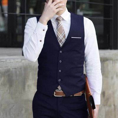 Tops Heren Klassiek Formeel Zakelijk Slim Fit Kettingvest Pak Herenkleding Vest