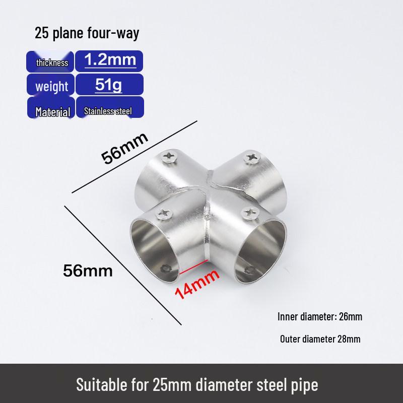 Stainless Steel Right Angle Elbow Union Tee Four-Way Pipe Fitting Combo
