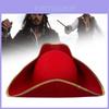 Stylish Red Pirate Captain Hat Cosplay Costume Accessory For Halloween Parties And Events