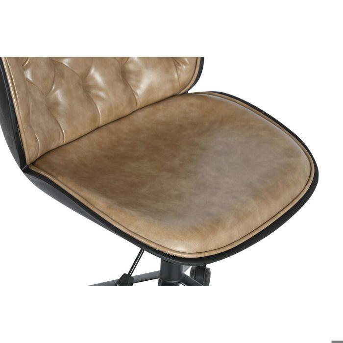 Chaise de bureau - DKD Home Decor - Polypropylène - Vintage - 1 place - Noir/Marron clair