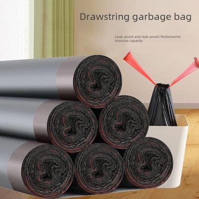 Thickened Drawstring Kitchen Garbage Bags - Medium & Large, Disposable Plastic, Household Use