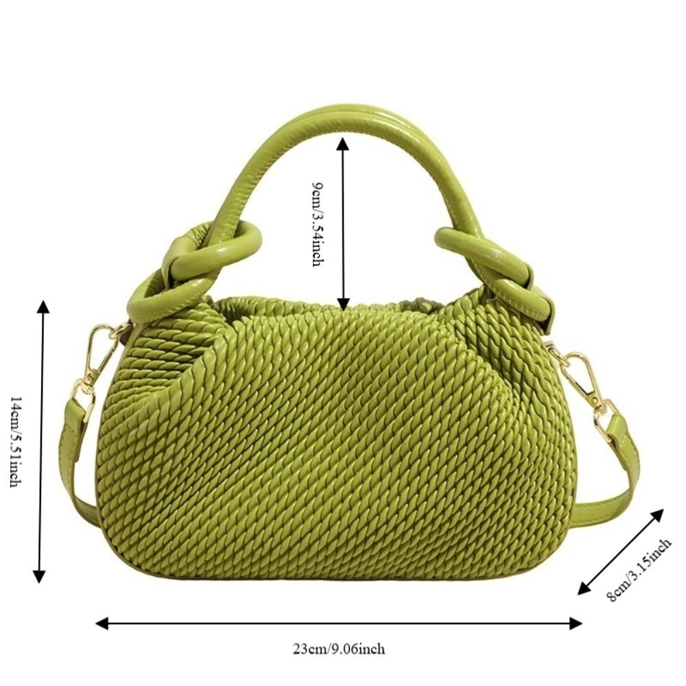 PU Leather Solid-color Woven Shoulder Bag Moderate Capacity Crossbody Bag Vacations