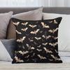 Halloween Decorative Pillow Cover Bat Pattern Square Throw Pillow Case Home Decor 45x45cm Soft Fabric Cushion Cover for Sofa Bed