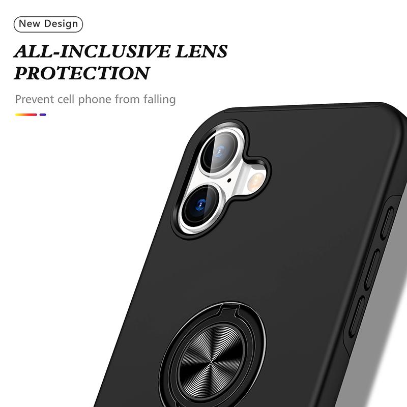 Magnetischer Ringhalter Handyhülle für iPhone 17 Air 16E 16 15 14 13 Mini Pro Max Plus mit Ständer Kunststoff Hart Stoßfeste Hülle