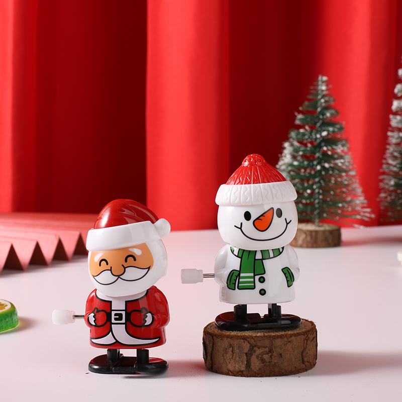 Christmas Wind-up Jumping Toy Santa Claus Elk Snowman Shaped Doll for Kids Gift Festival New Year Party Birthday Xmas Decor Prop