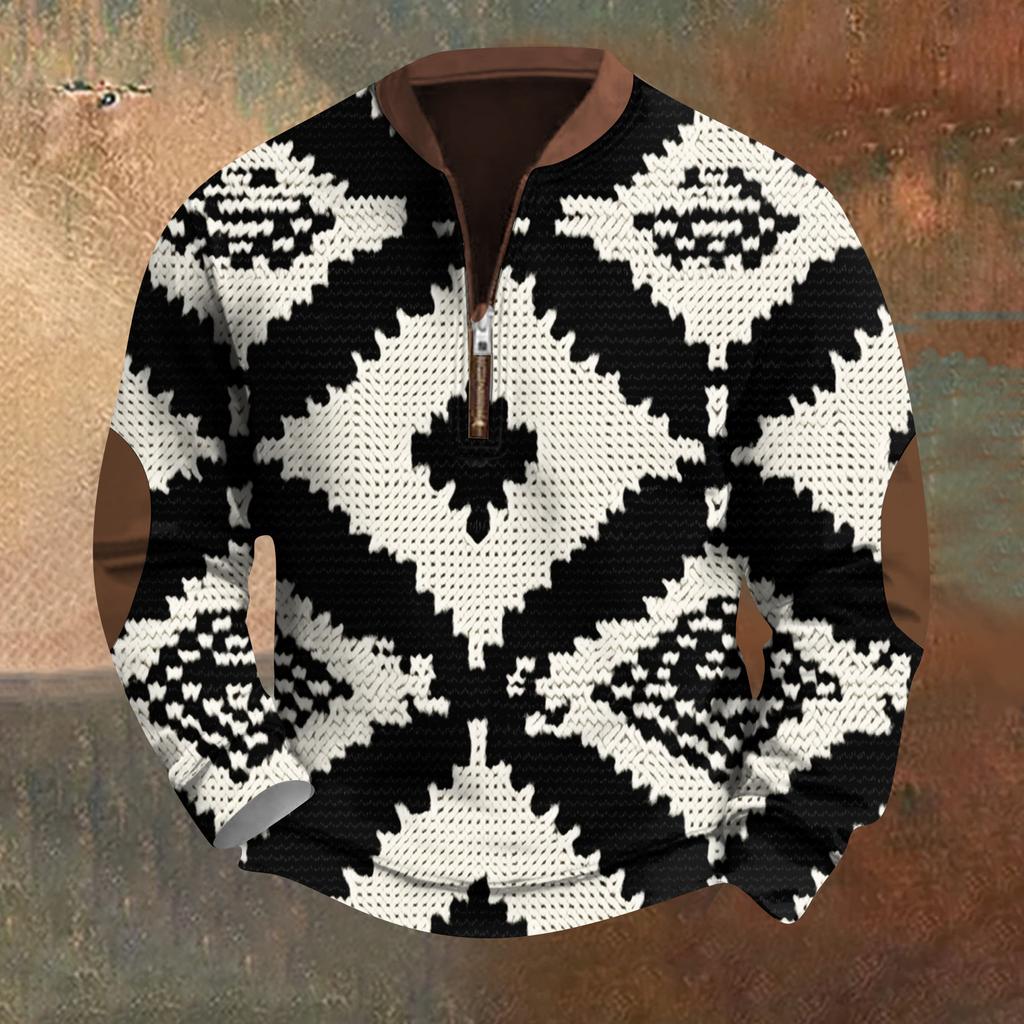 Men's Retro Casual Gradient Printed Sweatshirt