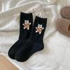Ladies Autumn Winter Thickened Warm New Cartoon Dancing Bear Wool Drum Pile Socks